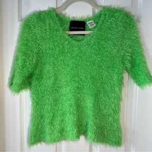 Michael Simon Green Fuzzy Sweater‎